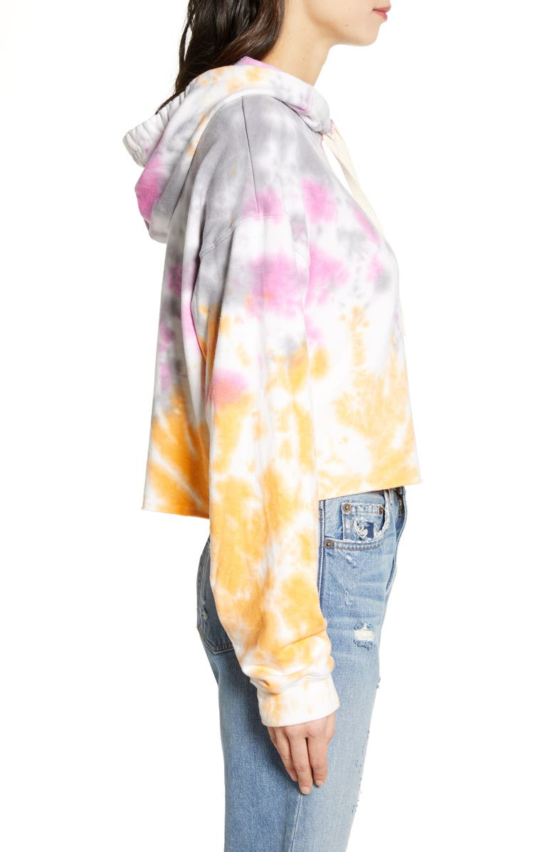 Recycled Karma Tie Dye Crop Hoodie, Alternate, color,