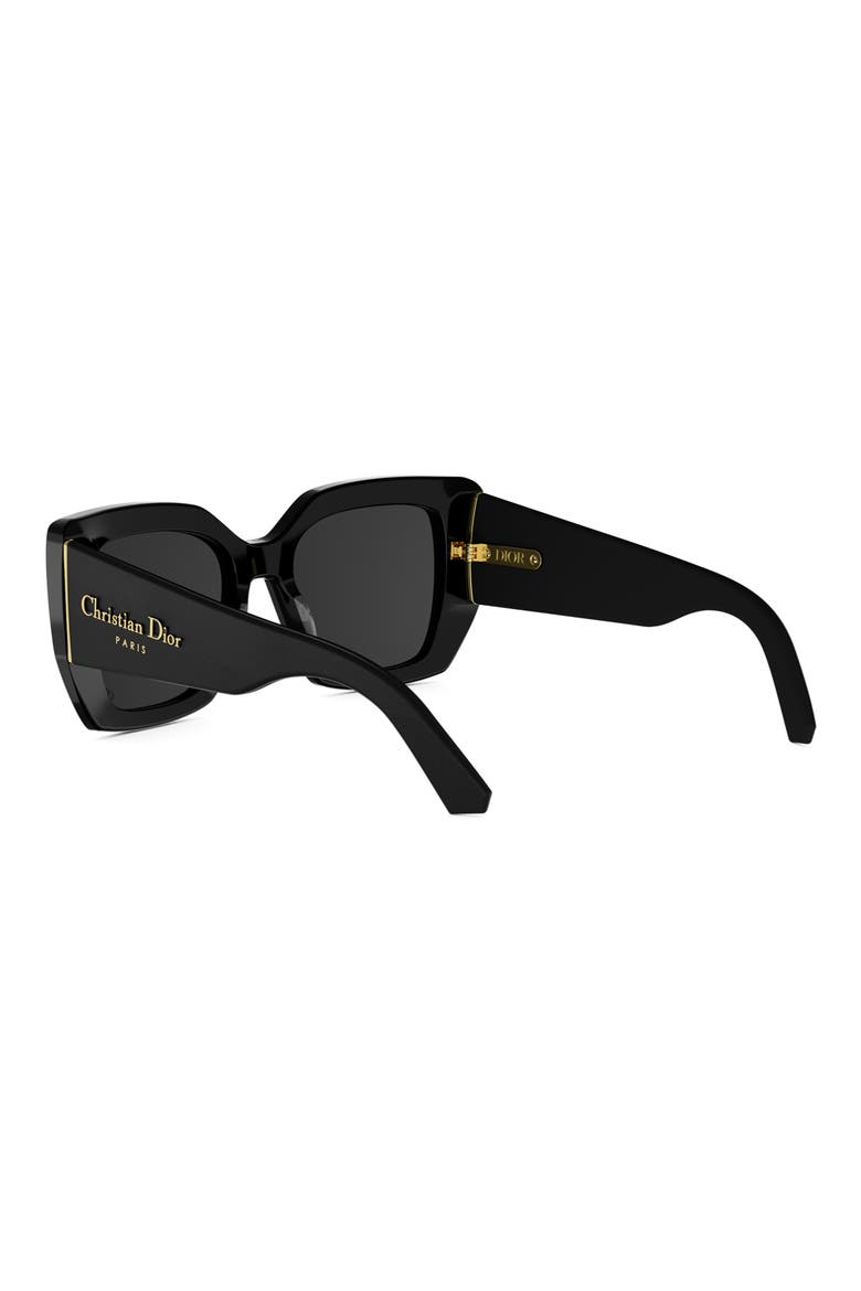 'DiorOmbre S2I 54mm Square Sunglasses, Alternate, color, SHINY BLACK / SMOKE