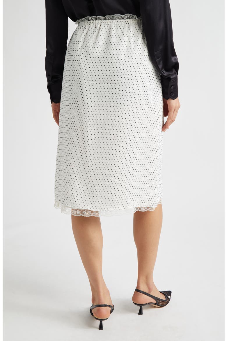 Gender Inclusive Celerie Polka Dot Silk Slip Skirt, Alternate, color, IVORY/ BLACK POLKADOT