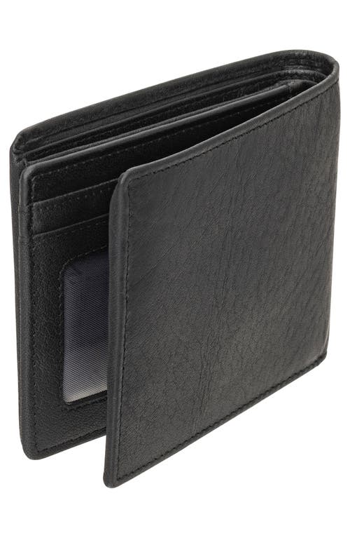 Mancini Buffalo Rfid Center Wing Wallet With Coin Pocket In Black