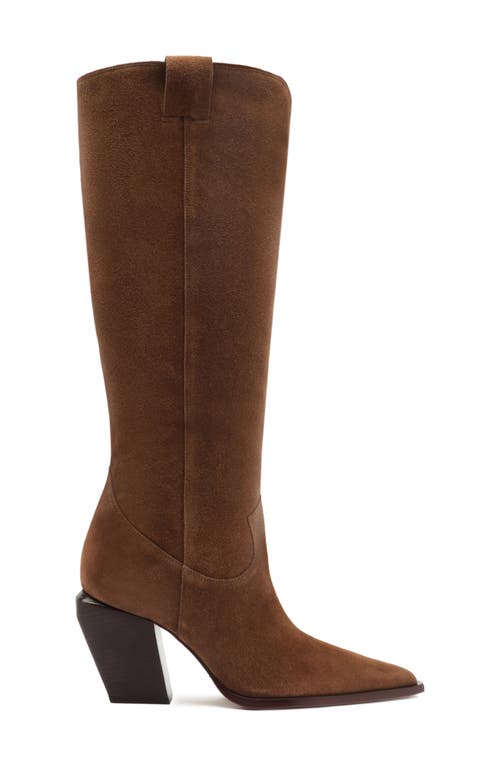 Schutz Maine Up Pointed Toe Boot In Brown
