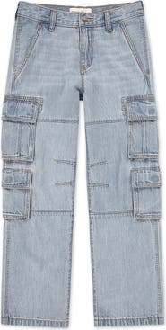 abercrombie kids Kids' Baggy Denim Cargo Pants