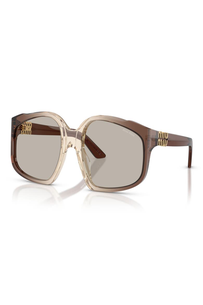 59mm Polarized Irregular Sunglasses, Alternate, color, BROWN GRADIENT / LIGHT BROWN