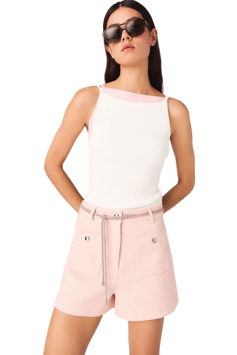 High straight-neck top, Main, color, White