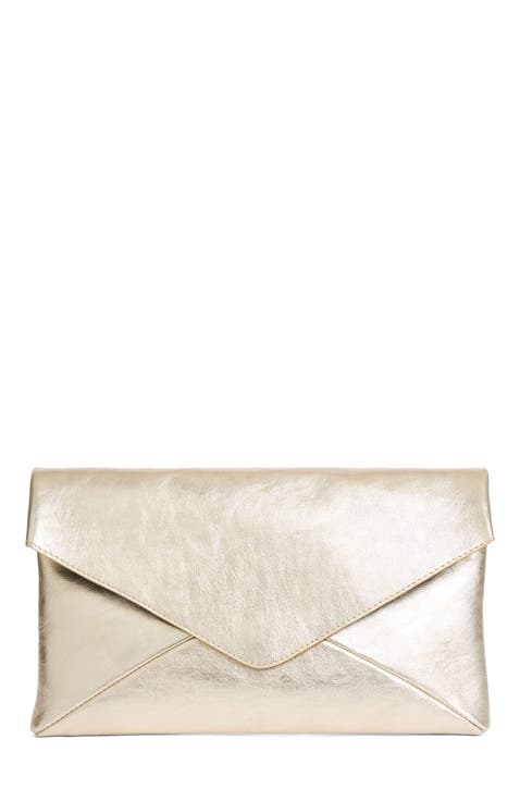 Valentina Envelope Leather Clutch