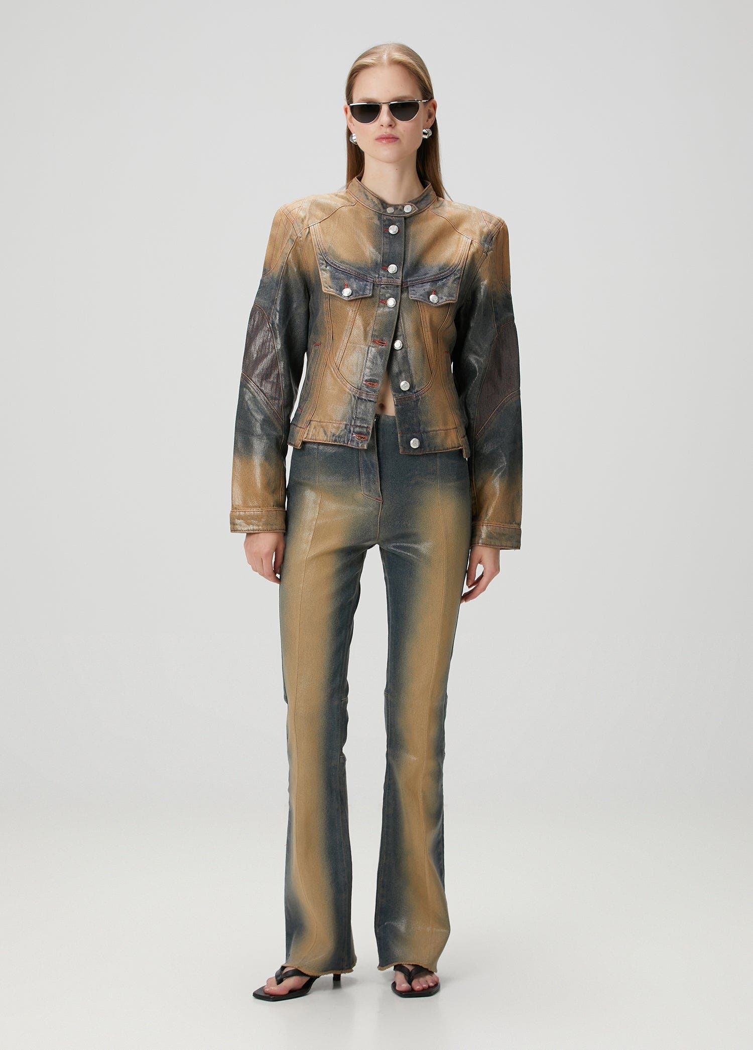 Cotton Coated Flare Pant - image 4