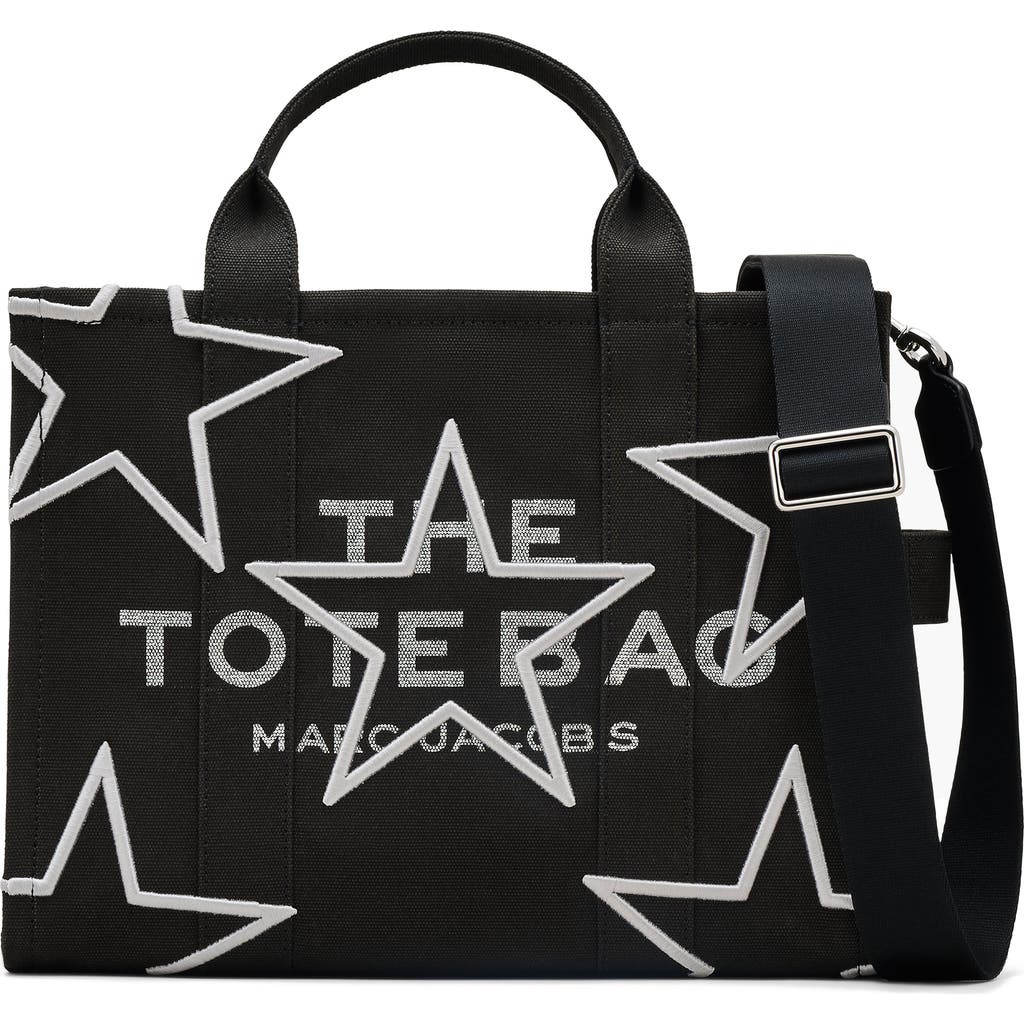 Marc Jacobs The Medium Star Canvas Tote In Black