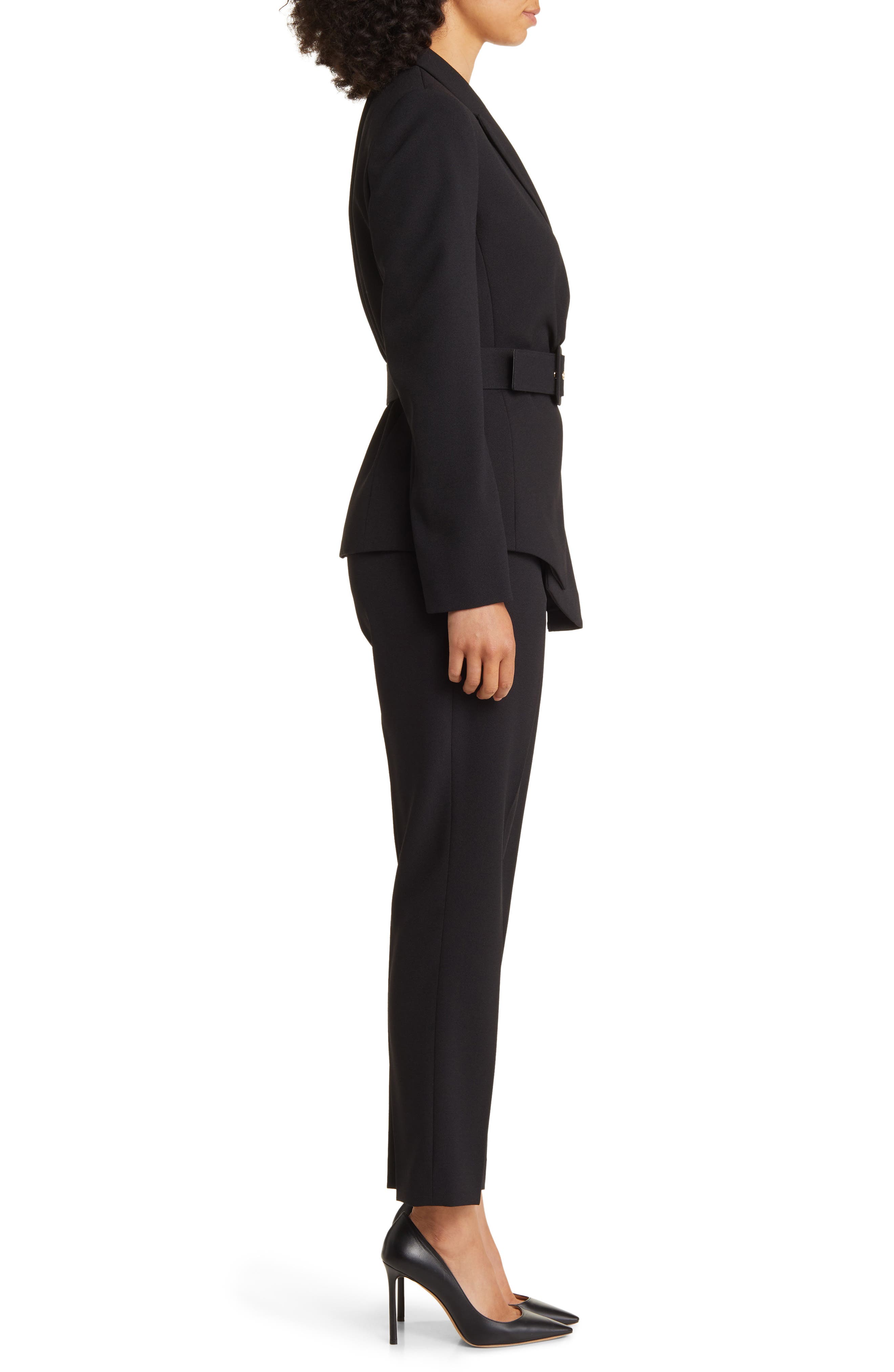 Tahari ASL Peak Lapel Belted Blazer & Pants Set — фото 3