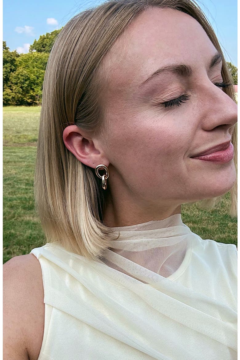 Clara Link Drop Earrings, Alternate, color, GOLD