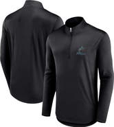 FANATICS Men's Fanatics Branded Black Miami Marlins Quarterback Quarter-Zip Top