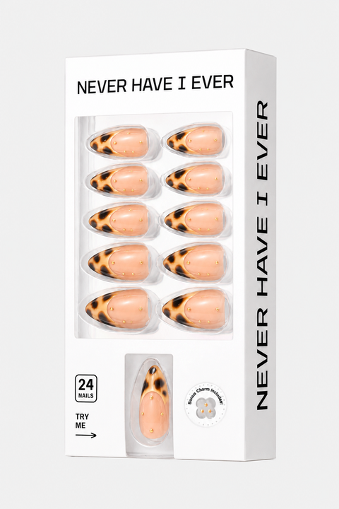 French Leopard French Tip Press On Nails