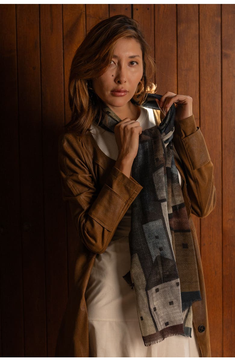 Elizabetta Villaggio - Wool Scarf, Alternate, color, Navy