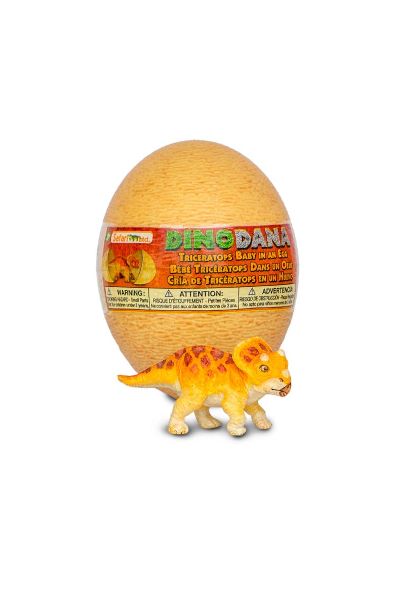 Safari Ltd. Dino Dana Triceratops Baby with Egg Kids Toy Figure, Main, color, NO COLOR