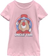 MR. POTATO HEAD Girls' Uncle Yam Badge Graphic Short Sleeve T-Shirt