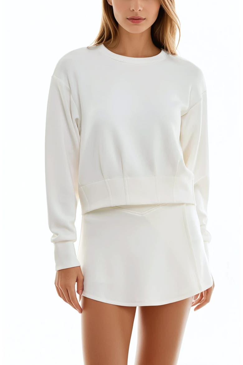 Cloud Luxe Corset Sweatshirt, Alternate, color, IVORY