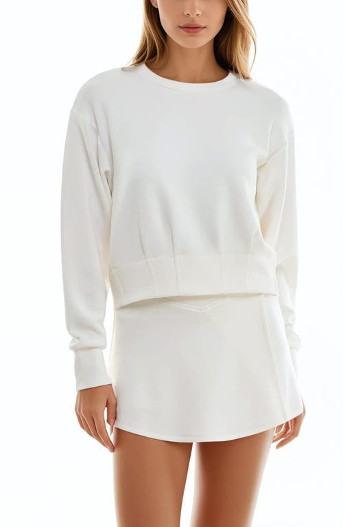 Urban Social Cloud Luxe Corset Sweatshirt In Ivory