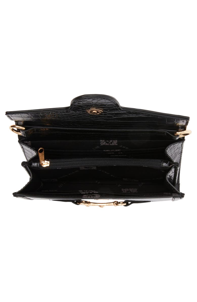 Anne Klein Horsebit Faux Croc Embossed Leather Wallet, Alternate, color, 