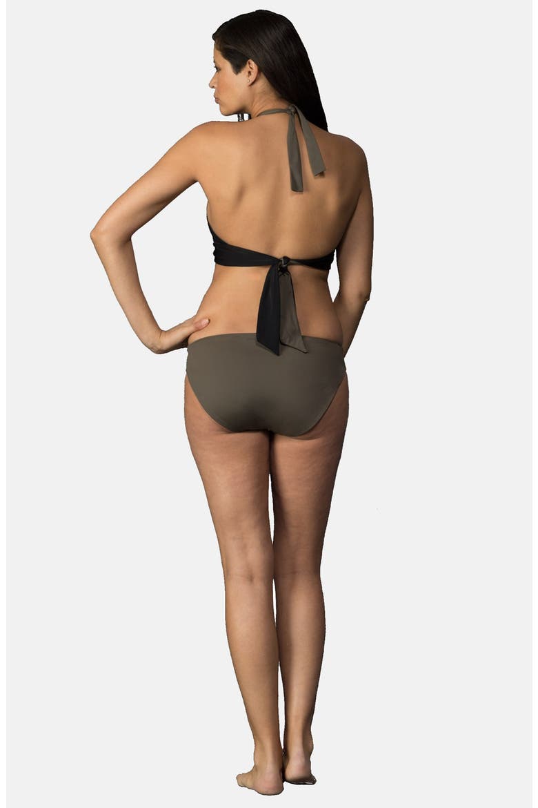 London Reversible Maternity Bikini Top, Alternate, color, BLACK/ OLIVE