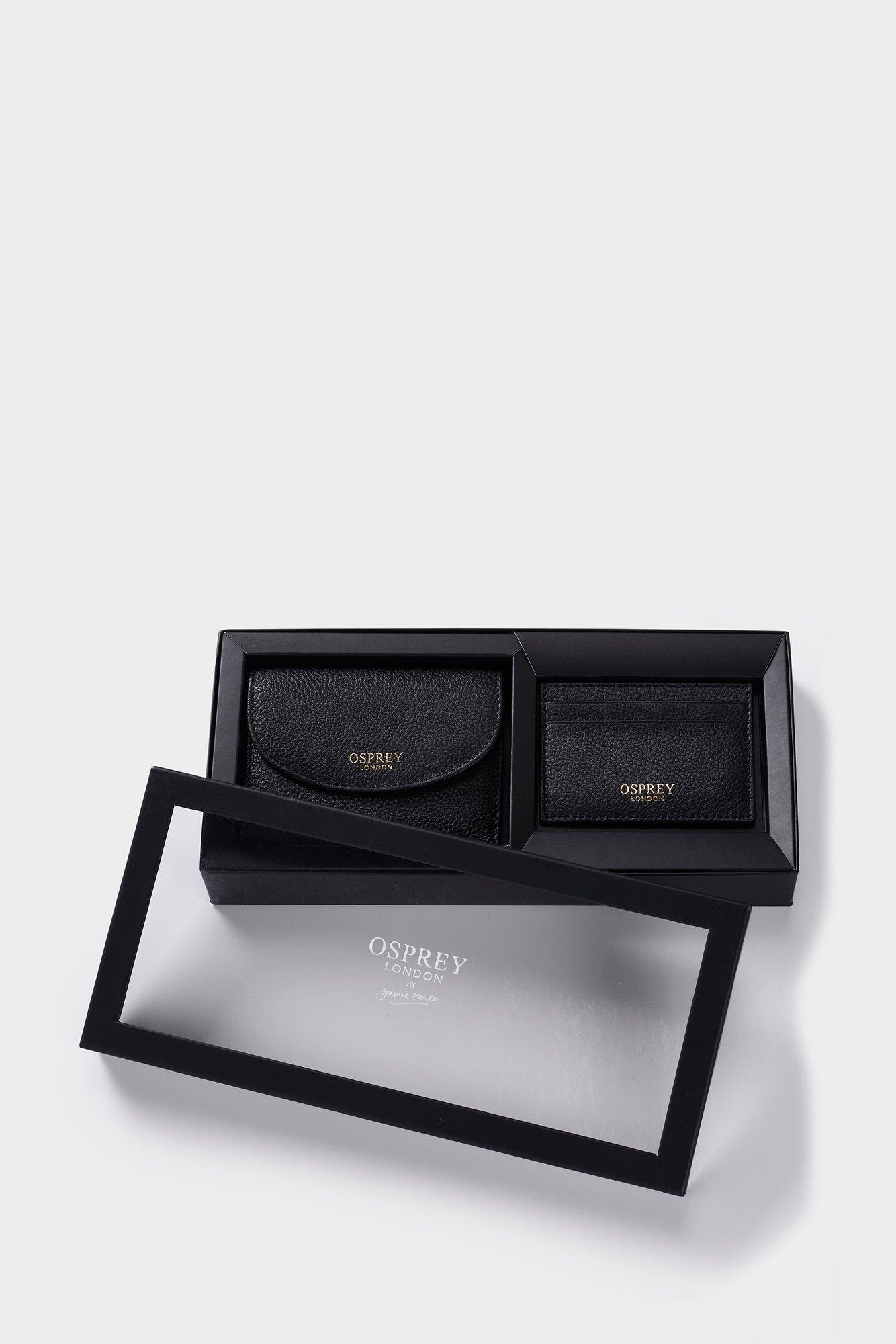 Osprey London The Tilly Leather Purse Gift Set, Alternate, color, Black