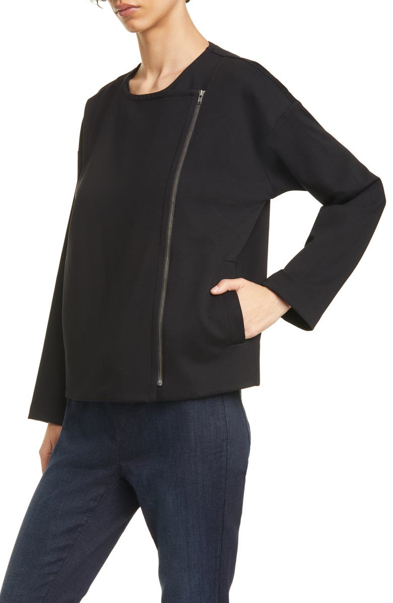 Eileen Fisher Asymmetrical Zip Jacket, Alternate, color,