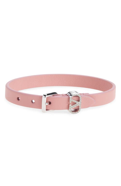 Valentino Leather Ovalette Bracelet In Pink