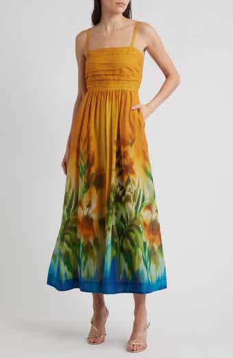 Tahari ASL Placed Foral Cotton Dress
