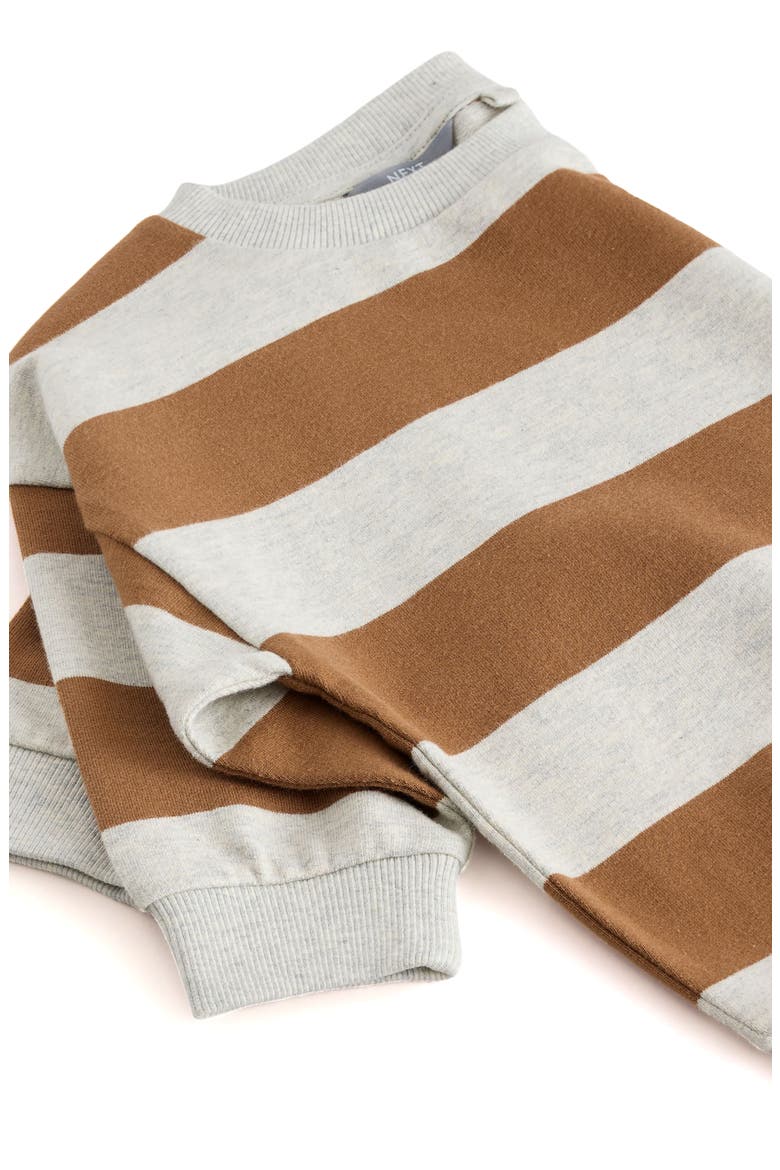 Kids' Stripe Cotton Sweatshirt, Alternate, color, NEUTRAL