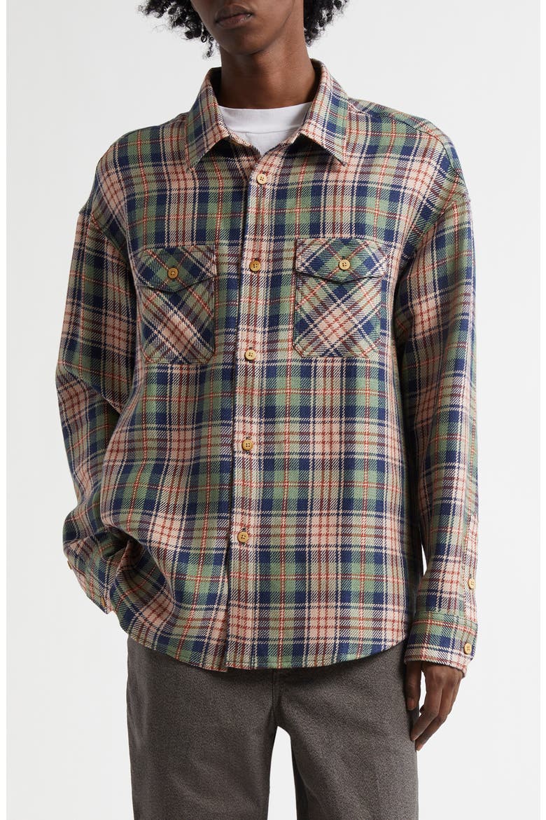 Lumber Check Wool & Linen Button-Up Shirt (Men) | Nordstrom