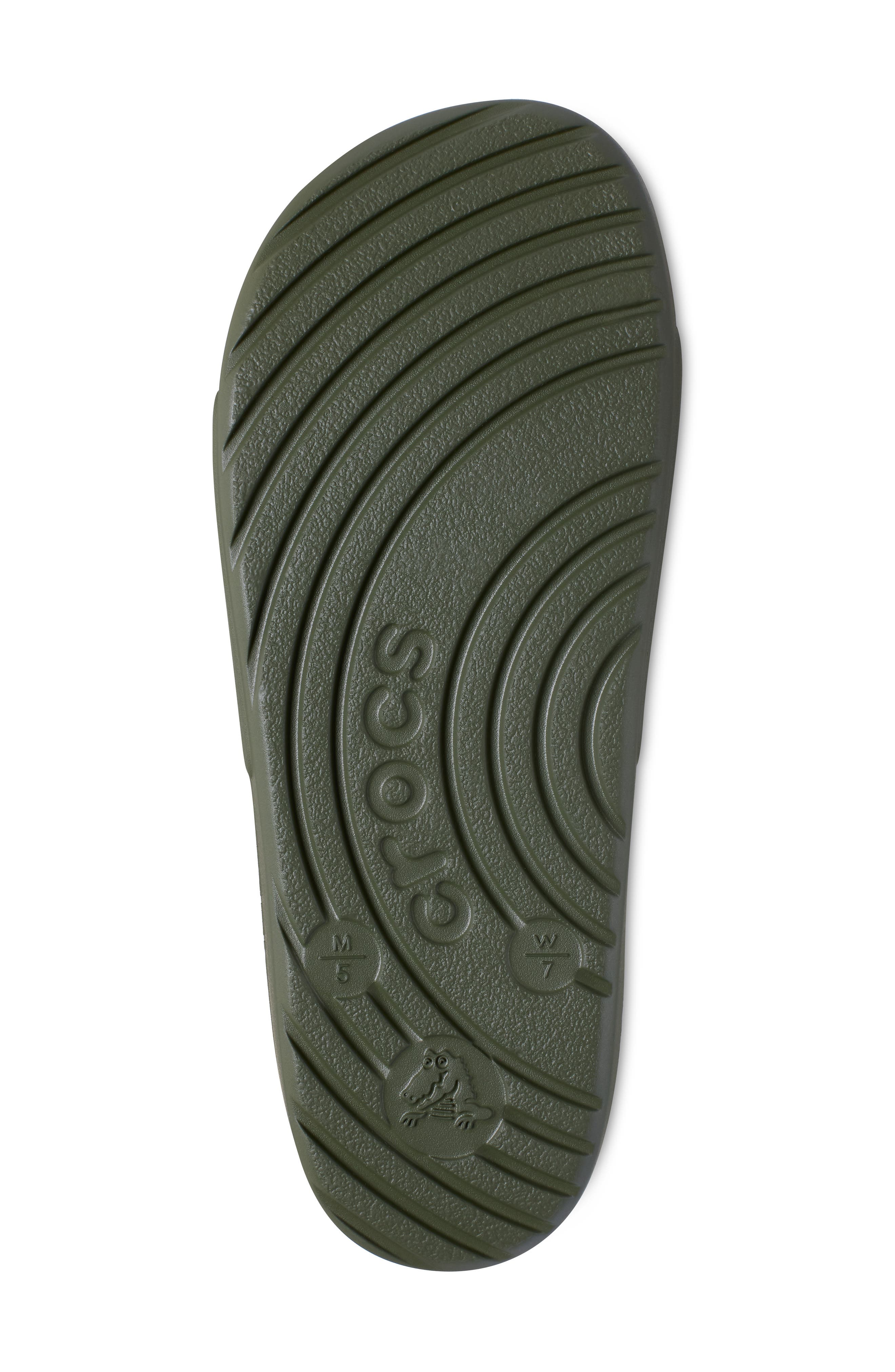 CROCS Gender Inclusive Logo Slide Sandal, Alternate, color, Army Green