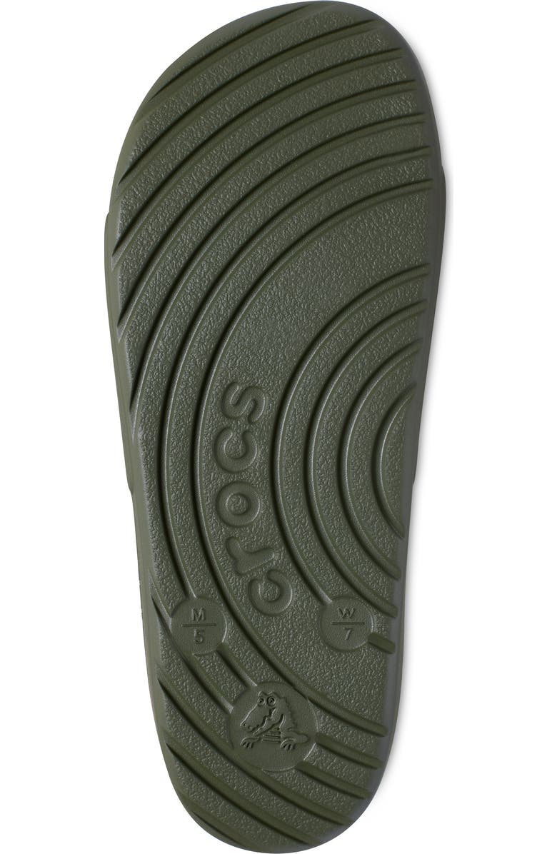 CROCS Gender Inclusive Logo Slide Sandal, Alternate, color, Army Green