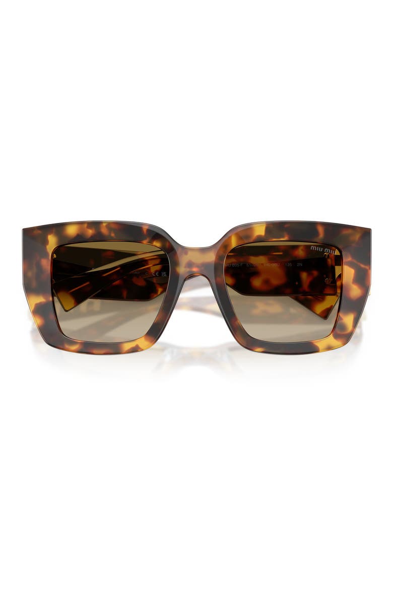 51mm Gradient Square Sunglasses, Alternate, color, HONEY HAVANA / BROWN GRADIENT