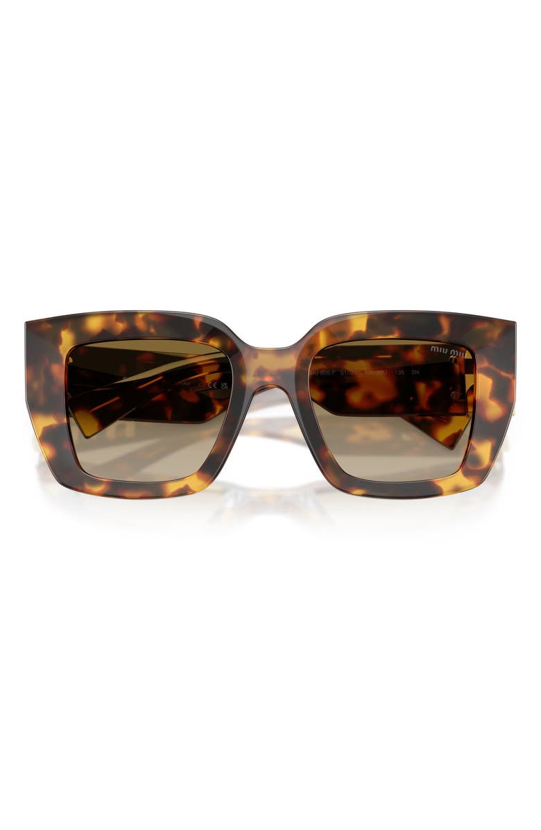 Miu Miu 51mm Gradient Square Sunglasses, Alternate, color, Honey Havana / Brown Gradient