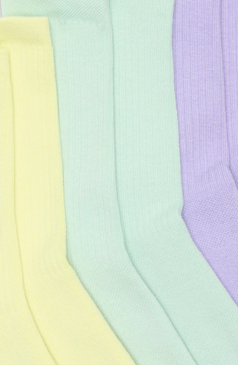 On Kids' Assorted 3-Pack Crew Socks, Alternate, color, Bloom/ Creek