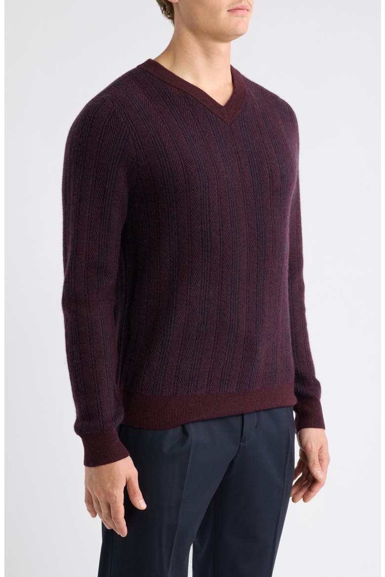 Lux Cashmere Sweater, Alternate, color, BURGUNDY - NAVY