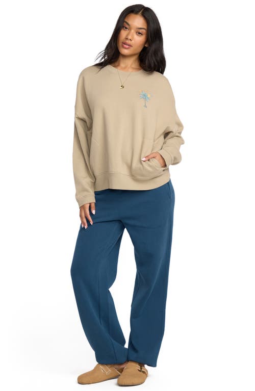 Billabong Palmin' Camp Fleece Graphic Sweatshirt In Gray