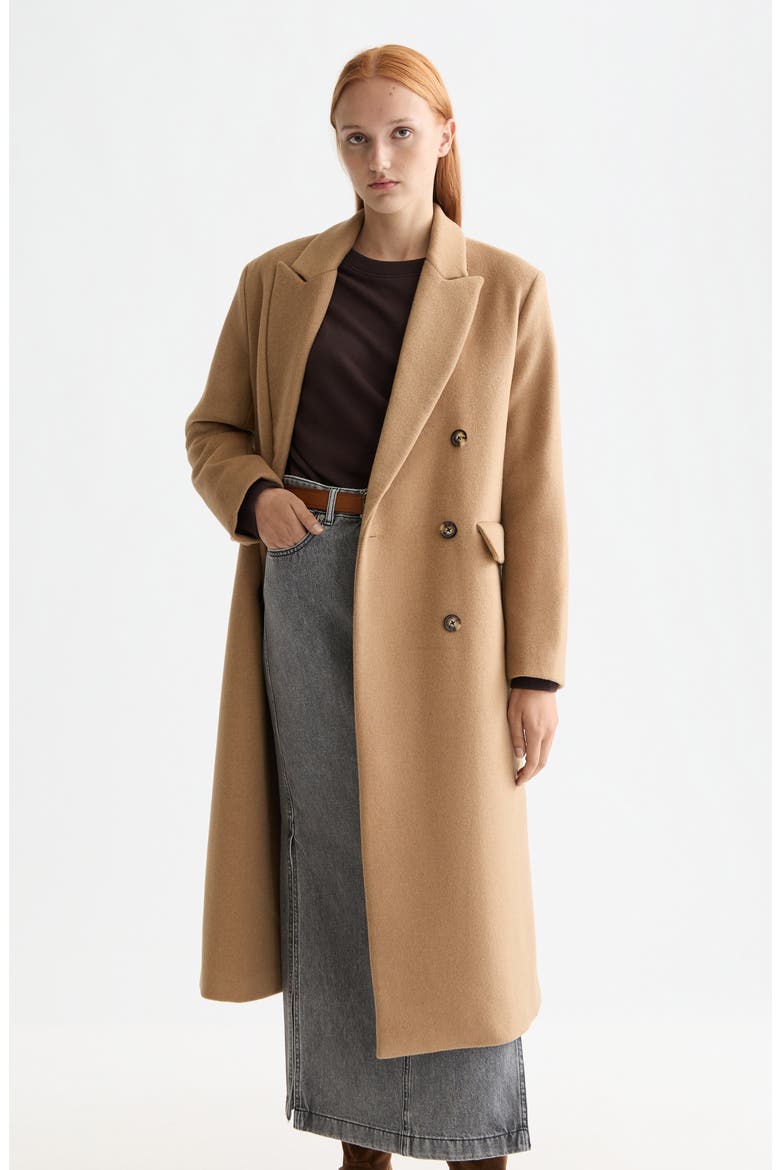 Double Breasted Coat, Alternate, color, TANNIN