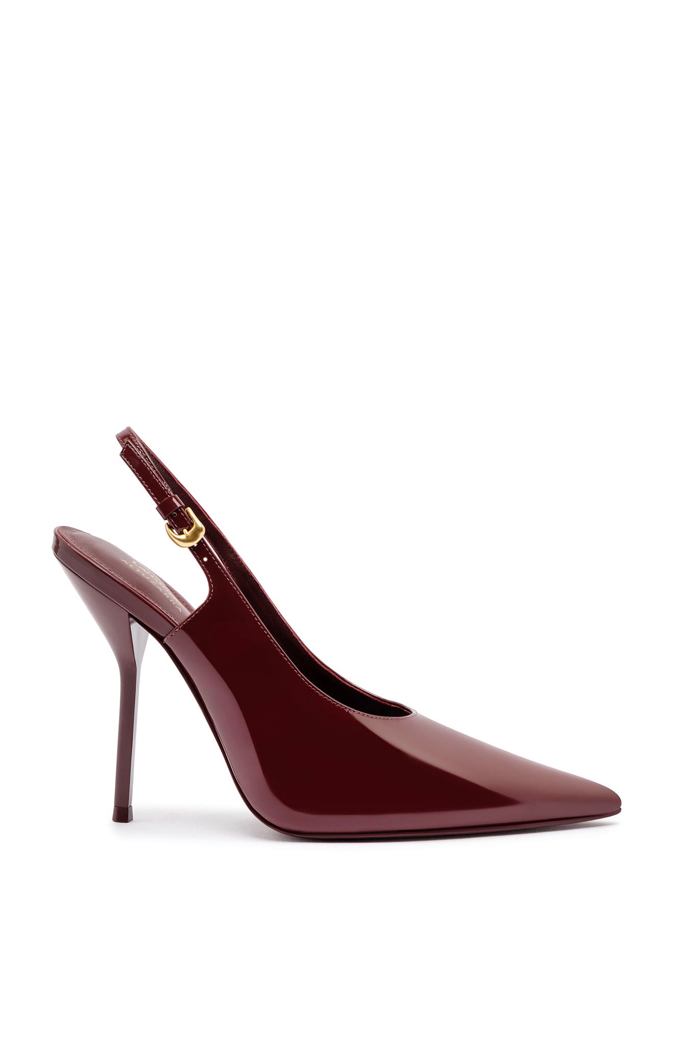 burgundy embellished heels