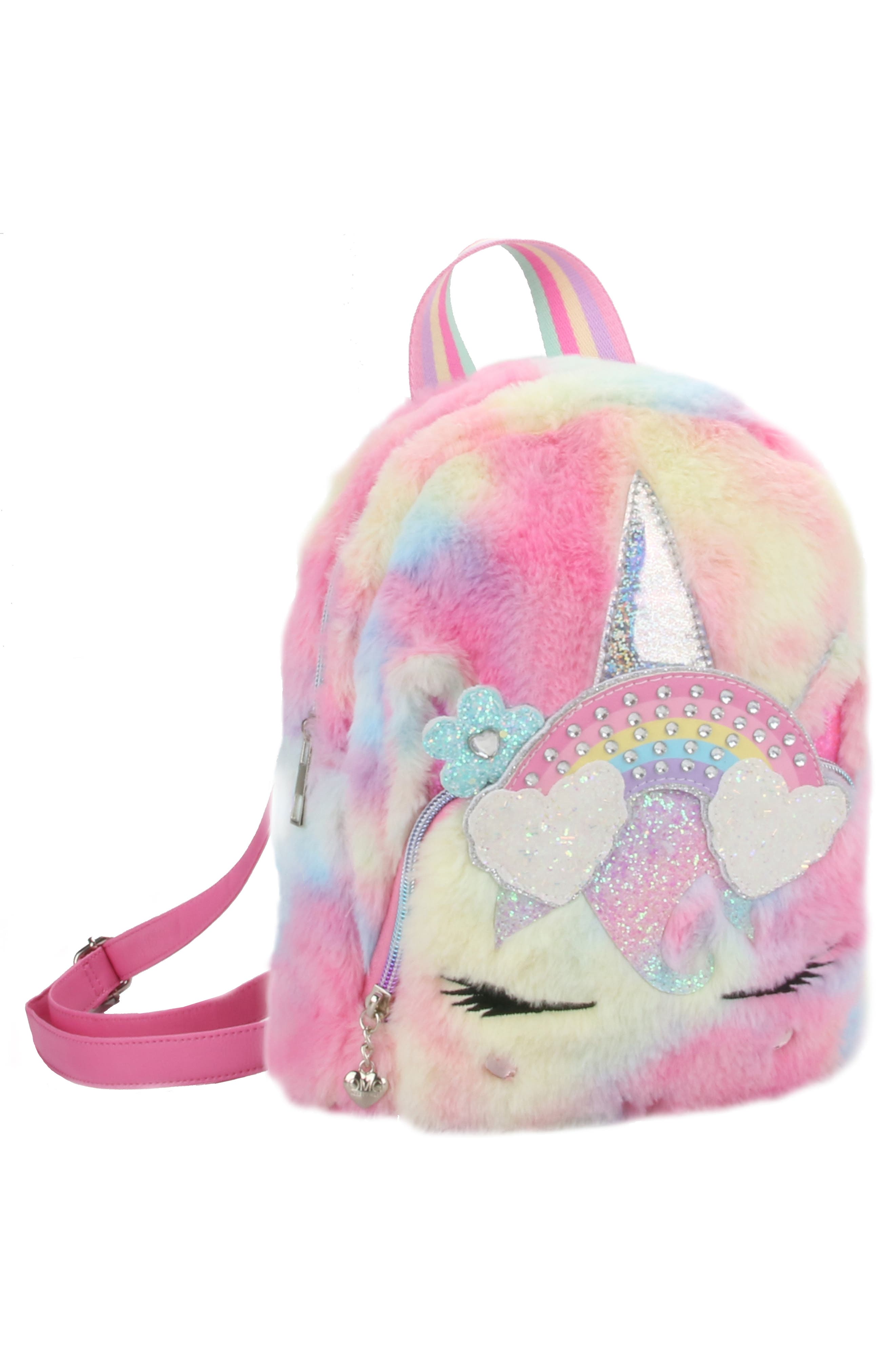 OMG Accessories Kids' Mini Miss Gwen Plush Faux Fur Backpack, Alternate, color, 