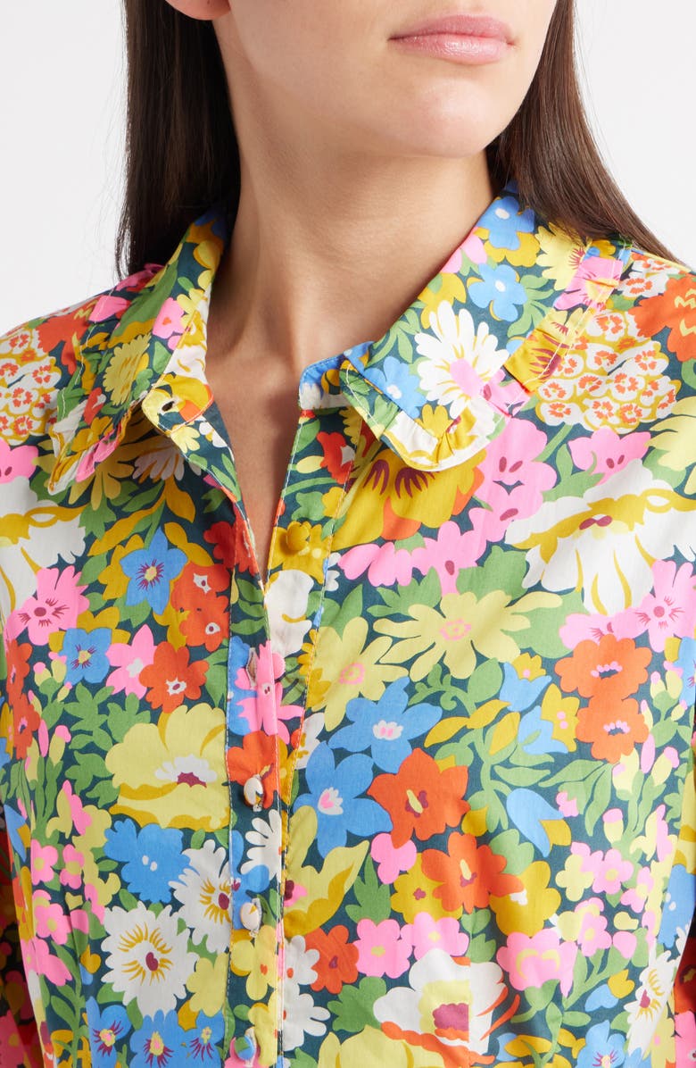 LOVE THE LABEL Marketa Floral Long Sleeve Cotton Mini Shirtdress, Alternate, color, 