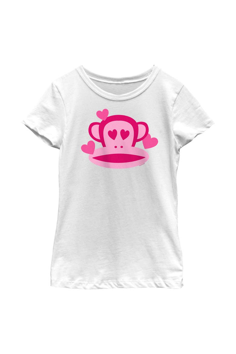 Girl's Paul Frank Julius In Love Graphic Tee, Main, color, White