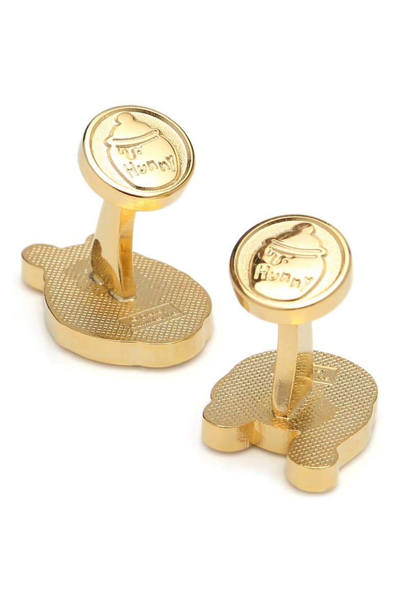 Winnie the Pooh Cuff Links & Lapel Pin Set, Alternate, color, GOLD