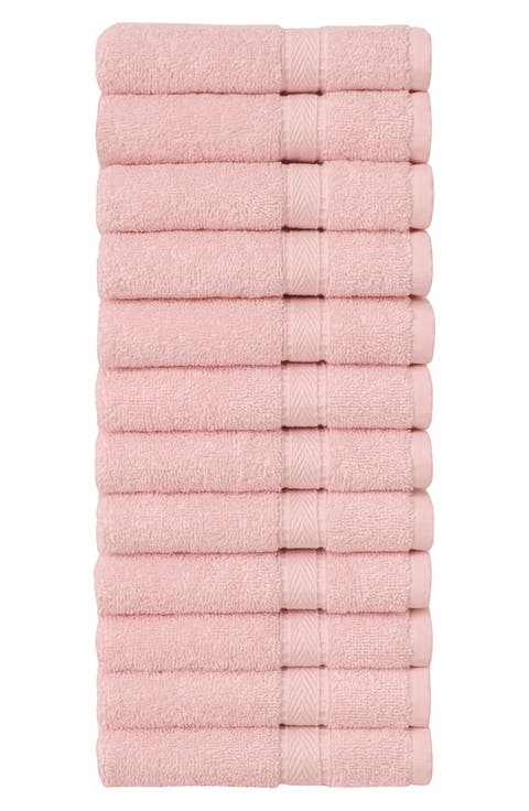 LINUM HOME TEXTILES 100% Turkish Cotton Sinemis Terry Washcloths - Set of 12