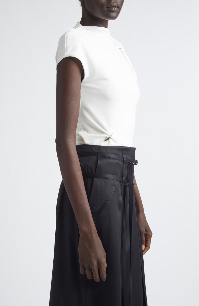 GRACE LING Relic Charms Jersey Mock Neck Top, Alternate, color, White