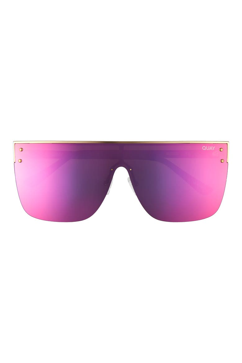 Blocked Shield 57mm Shiled Sunglasses, Main, color, GOLD/ PINK BLUE GRADIENT