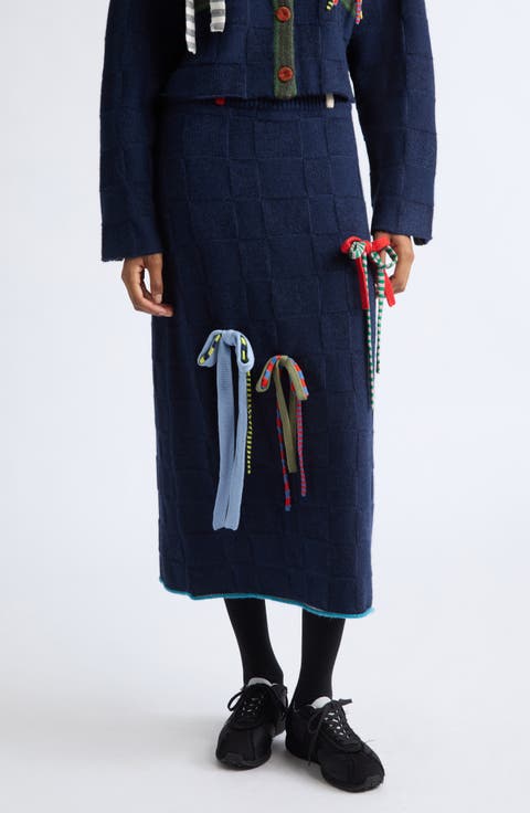 Multibows Lambswool & Cotton Sweater Skirt