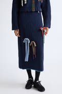 YanYan Multibows Lambswool & Cotton Sweater Skirt