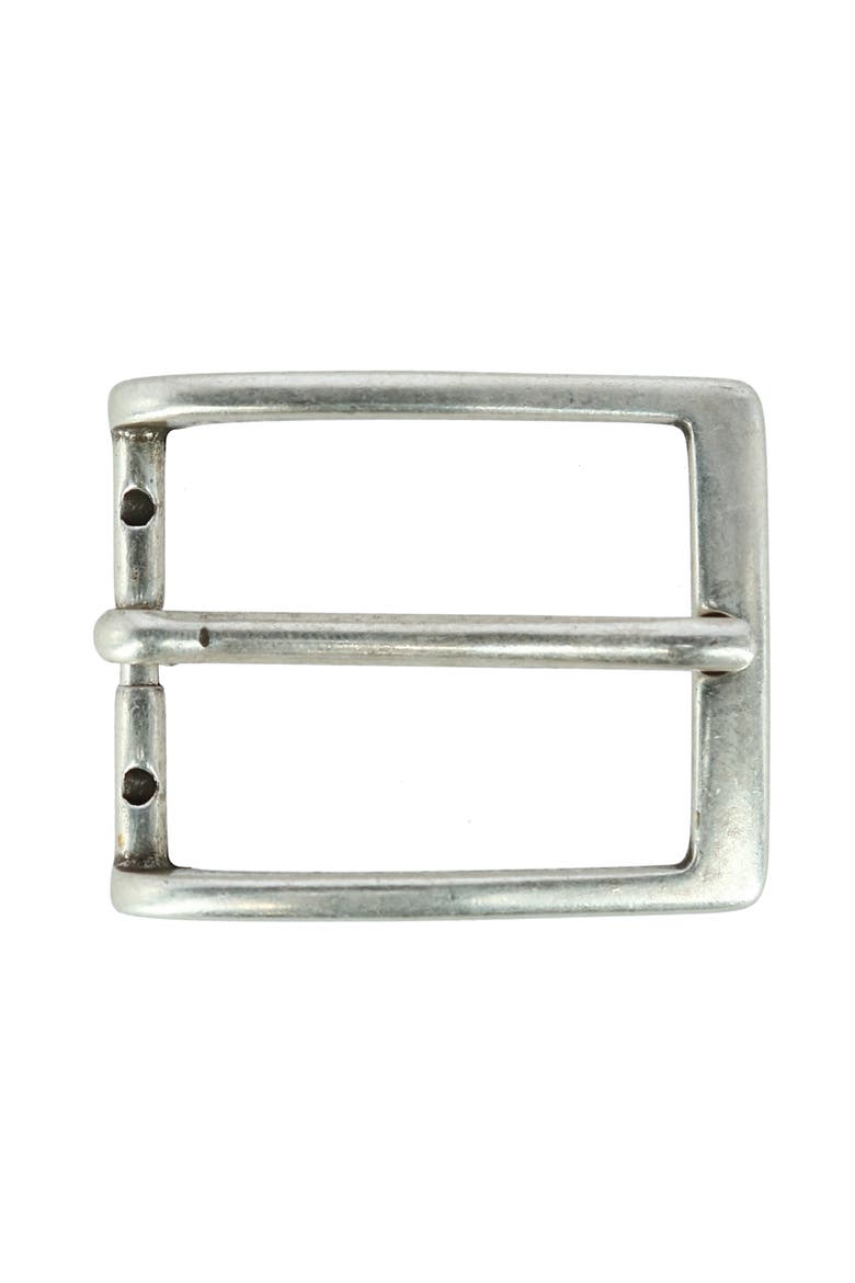 32mm Simply Stated Single Pronged Solid Brass Harness Belt Buckle, Main, color, Antique Silver