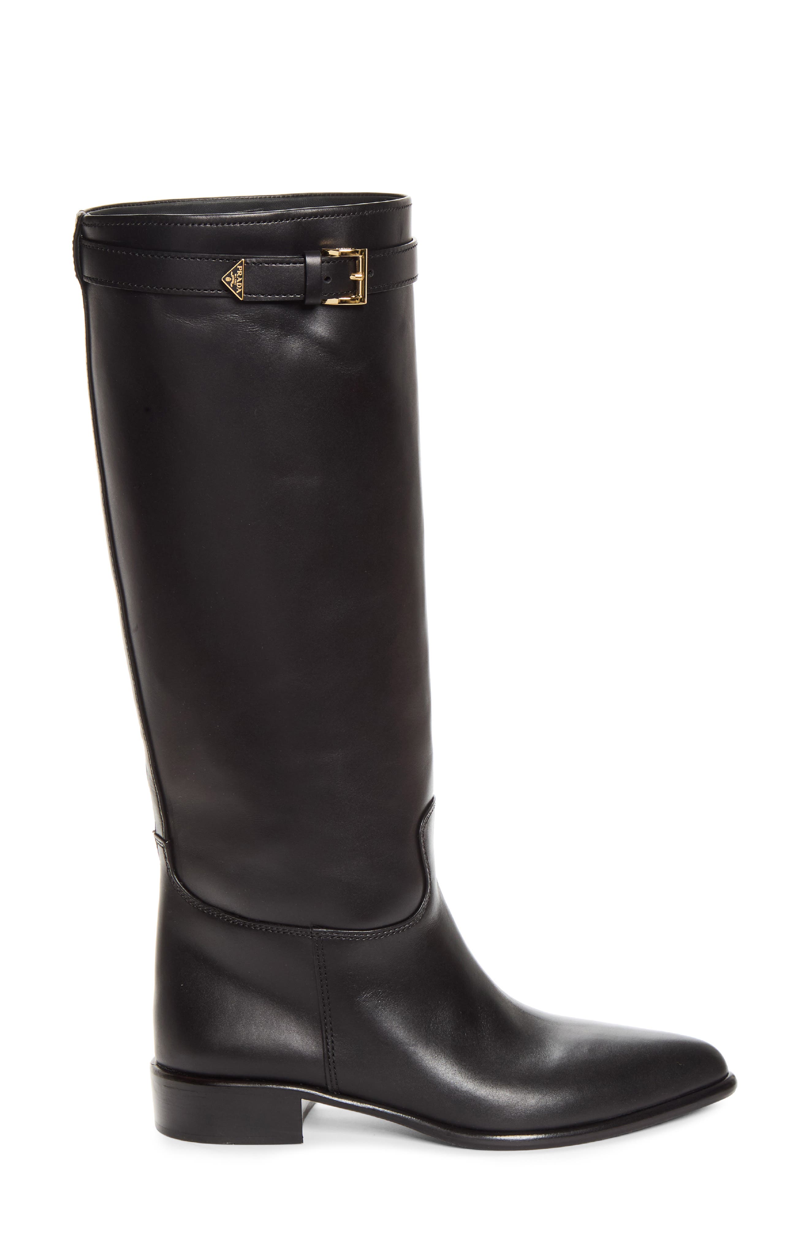 Knee High Leather Boot, Alternate, color, NERO