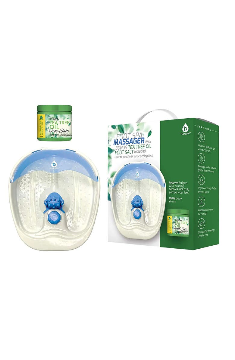 PURSONIC Foot Spa Massager with Tea Tree Oil Foot Salt Scrub, Alternate, color, Blue