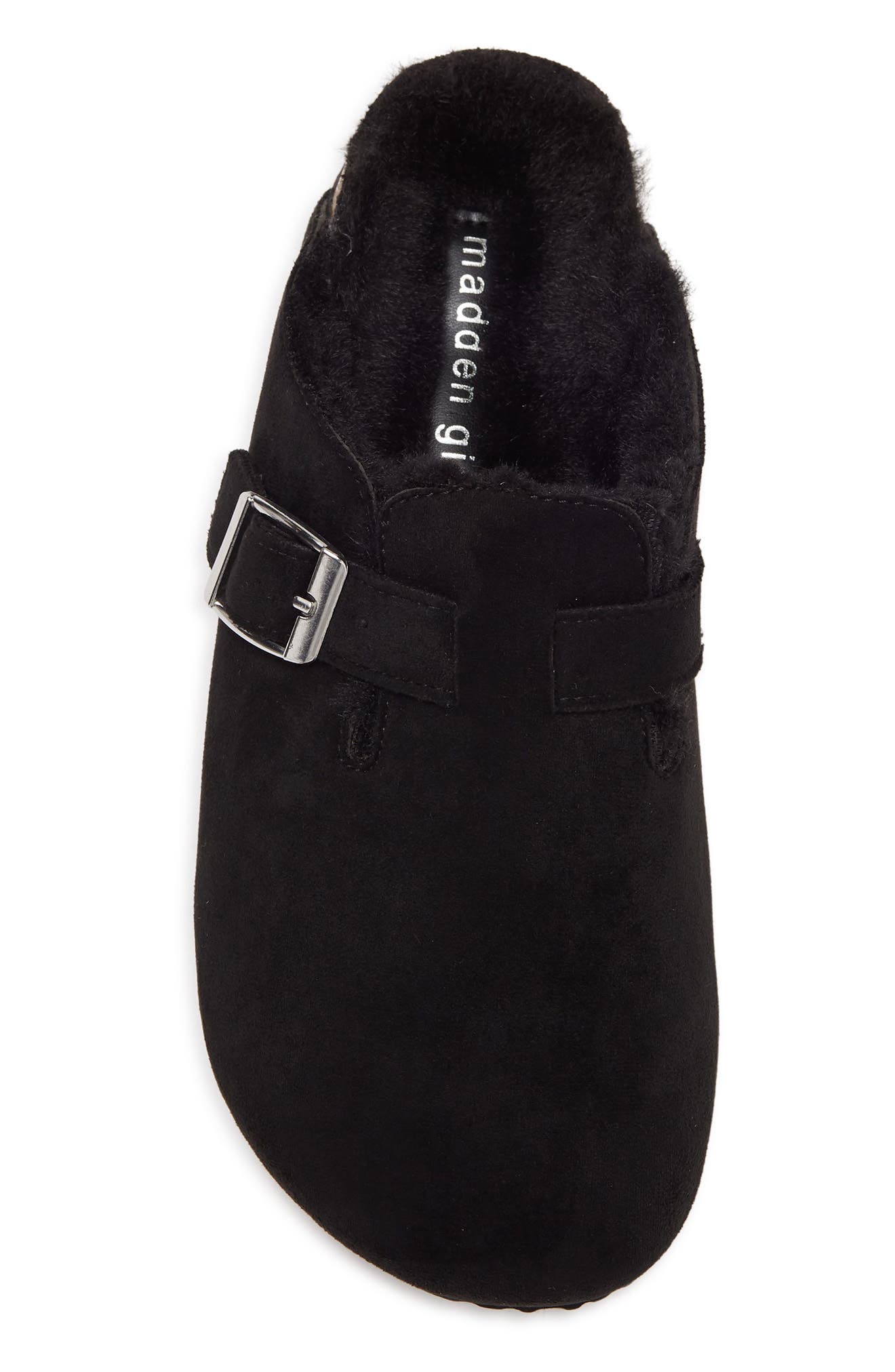 Prance Faux Fur Lined Clog, Alternate, color, BLACK FAB